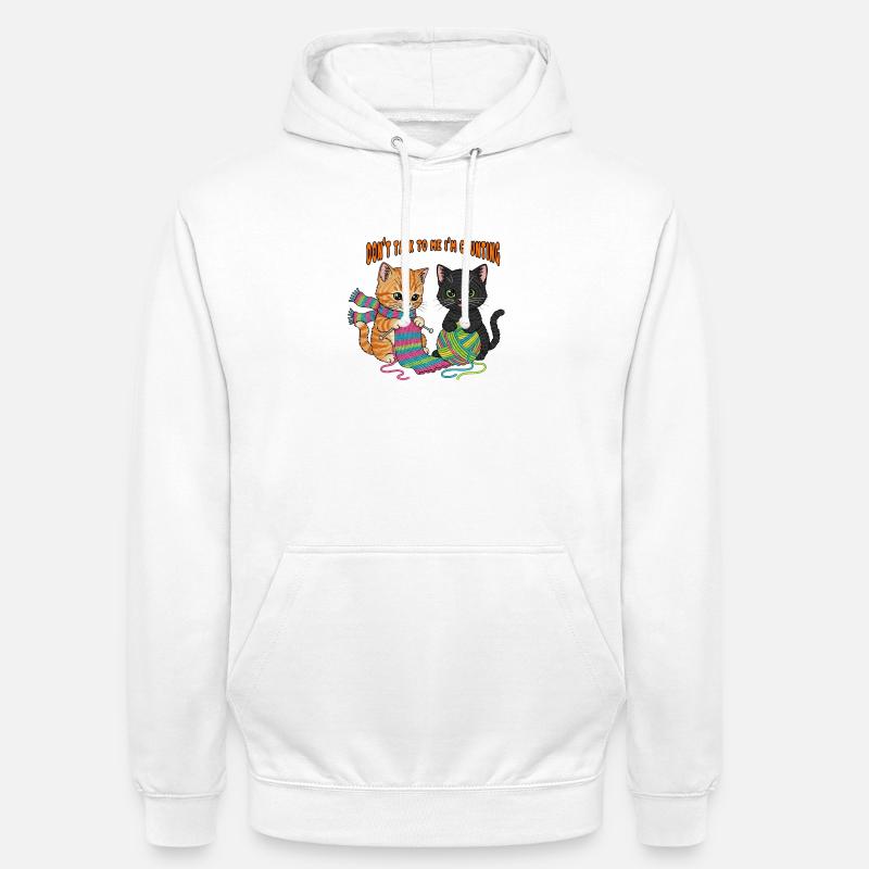 Zählen-Kätzchen-Strickduo - Unisex Hoodie - Weiß