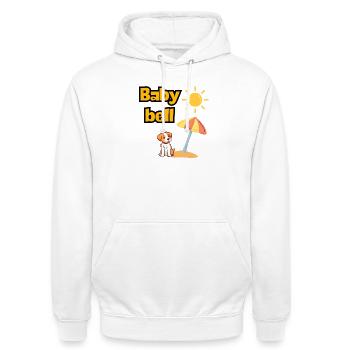 BABY BELL, MÂLE MODE FÊTES DE JEUNE FILLE EN MARCHE ! VACANCES DE L’ALCOOL - Sweat-shirt à capuche unisexe - blanc - Devant - AI Model Male 185 dark (185cm) & AI Model Female 172 dark (172cm)