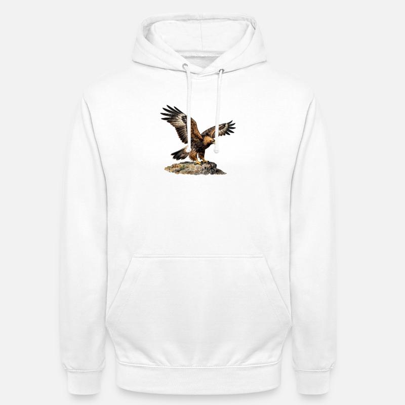 Aigle en vol sur roche escarpée - Sweat-shirt à capuche unisexe - blanc