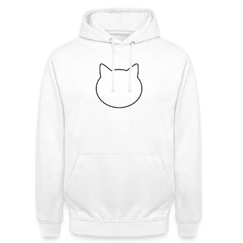 Cat head - Unisex Hoodie - white - Front - AI Model Male 185 dark (185cm) & AI Model Female 172 dark (172cm)