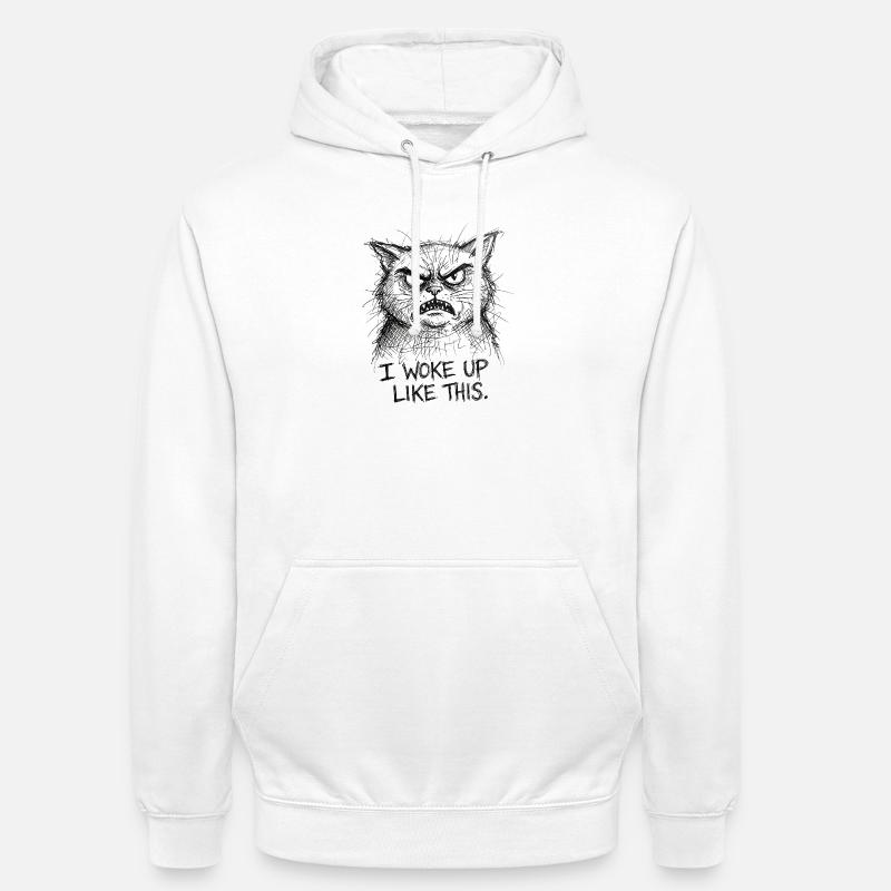 Furious Cat Scribble - Unisex Hoodie - white