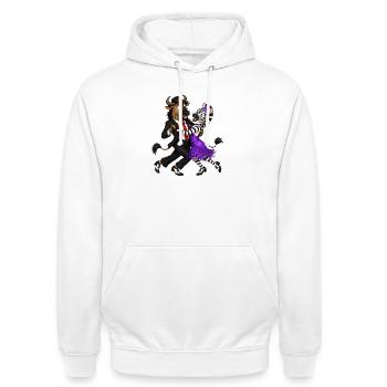 Wildebeest and Zebra in Elegant Swing Dance - Unisex Hoodie - white - Front - AI Model Male 185 dark (185cm) & AI Model Female 172 dark (172cm)