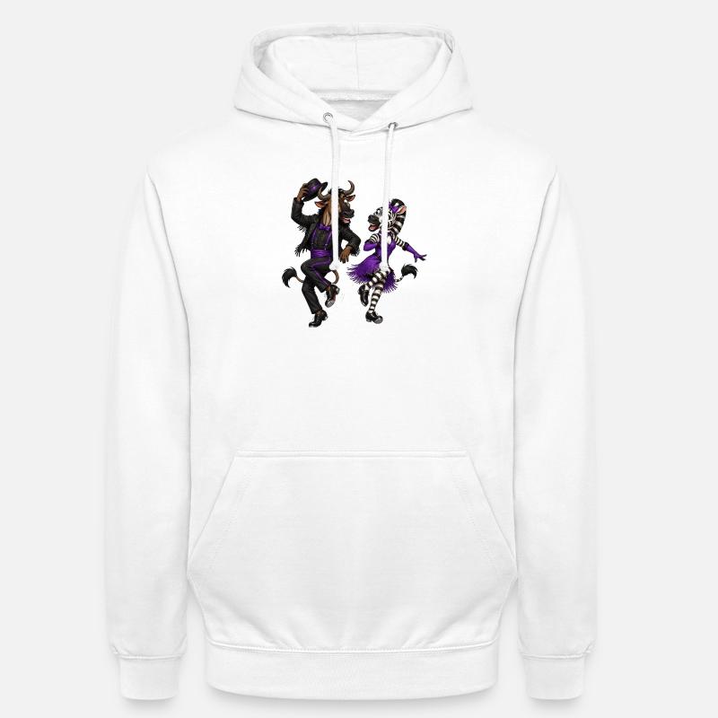 Gnu und Zebra im glamourösen Stepptanz - Unisex Hoodie - Weiß