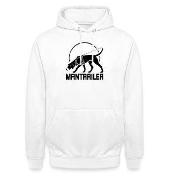 Foxhound MANTRAILER Chiens de recherche Chiens Wilsigns chiens - Sweat-shirt à capuche unisexe - blanc - Devant - AI Model Male 185 dark (185cm) & AI Model Female 172 dark (172cm)