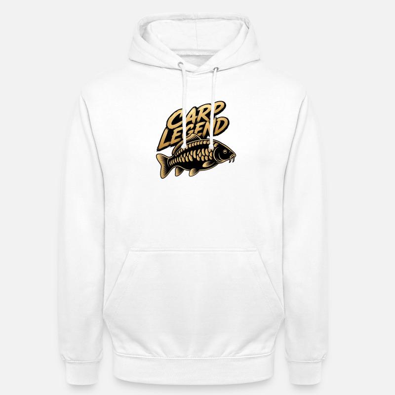 Conception de pêcheur Carp Legend - Sweat-shirt à capuche unisexe - blanc
