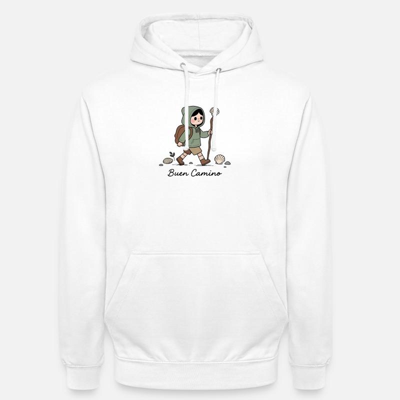 Pèlerin sur le chemin de Compostelle - Sweat-shirt à capuche unisexe - blanc