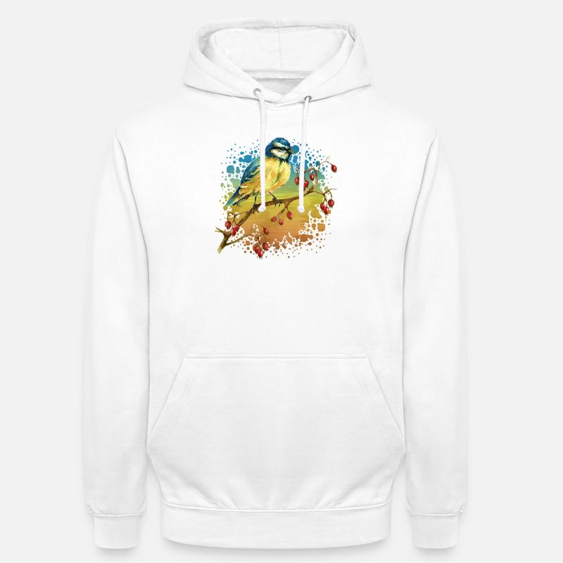 Bunter Vogel - Unisex Hoodie - Weiß