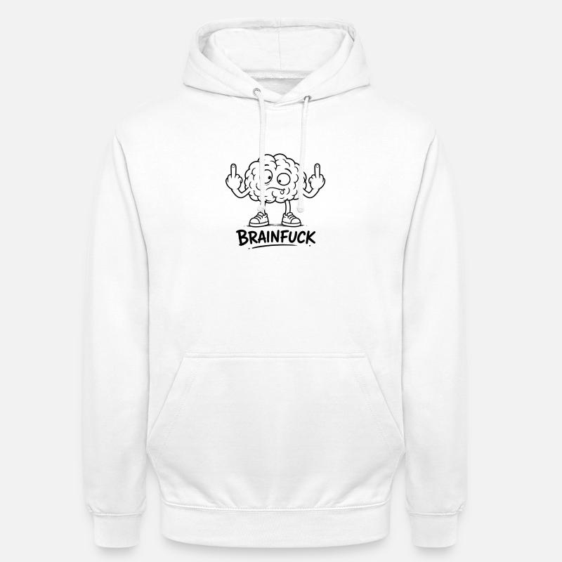 Graffiti cérébral avec un majeur - Sweat-shirt à capuche unisexe - blanc