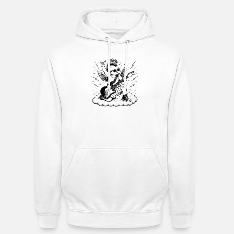 Punk Cherub mit E-Gitarre - Unisex Hoodie - Weiß