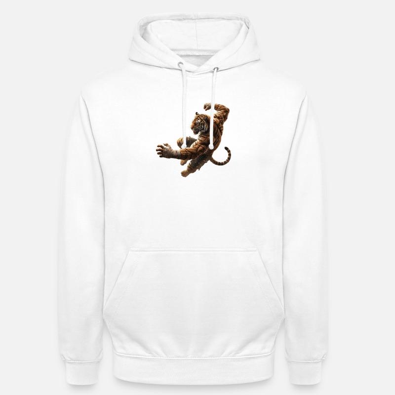 Leaping Tiger - Unisex Hoodie - white