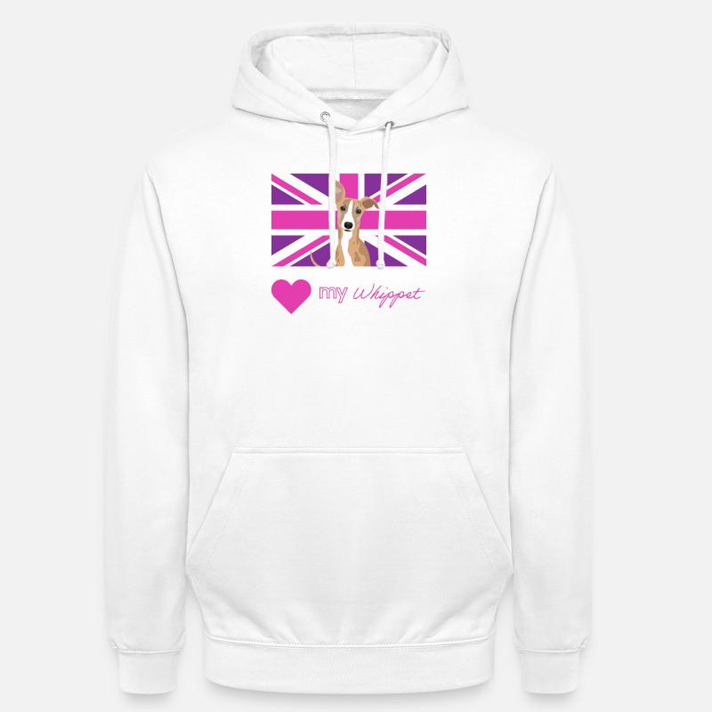 VIOLETWHIPPET (Rose) - Sweat-shirt à capuche unisexe - blanc