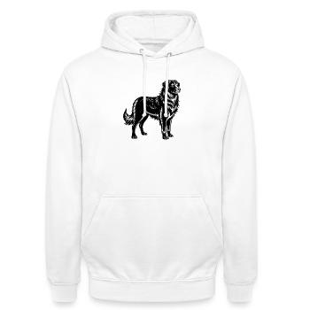 Chien Hovawart - Sweat-shirt à capuche unisexe - blanc - Devant - AI Model Male 185 dark (185cm) & AI Model Female 172 dark (172cm)