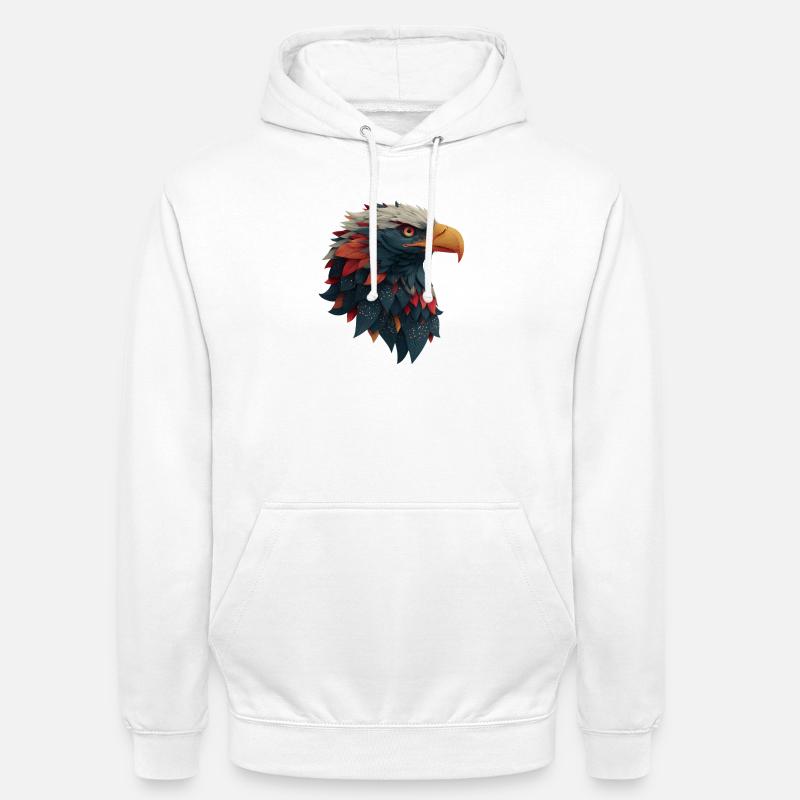 Powerful Eagle Head, Strong, Determined Gift - Unisex Hoodie - white