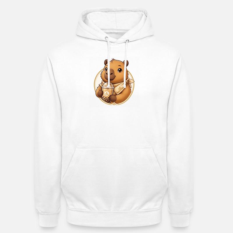 Golden Bear Bubble Tea Charm - Sweat-shirt à capuche unisexe - blanc
