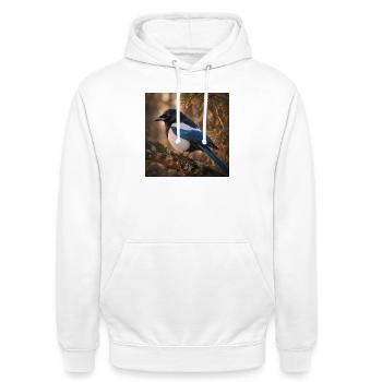 Skaten im Wald - Unisex Hoodie - Weiß - Vorne - AI Model Male 185 dark (185cm) & AI Model Female 172 dark (172cm)