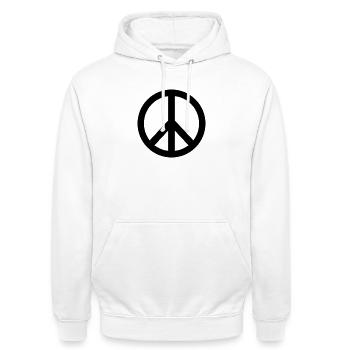 Peace sign - Unisex Hoodie - white - Front - AI Model Male 185 dark (185cm) & AI Model Female 172 dark (172cm)