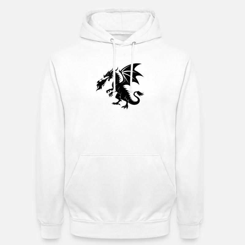 Dragon Cracheur de Feu - Sweat-shirt à capuche unisexe - blanc