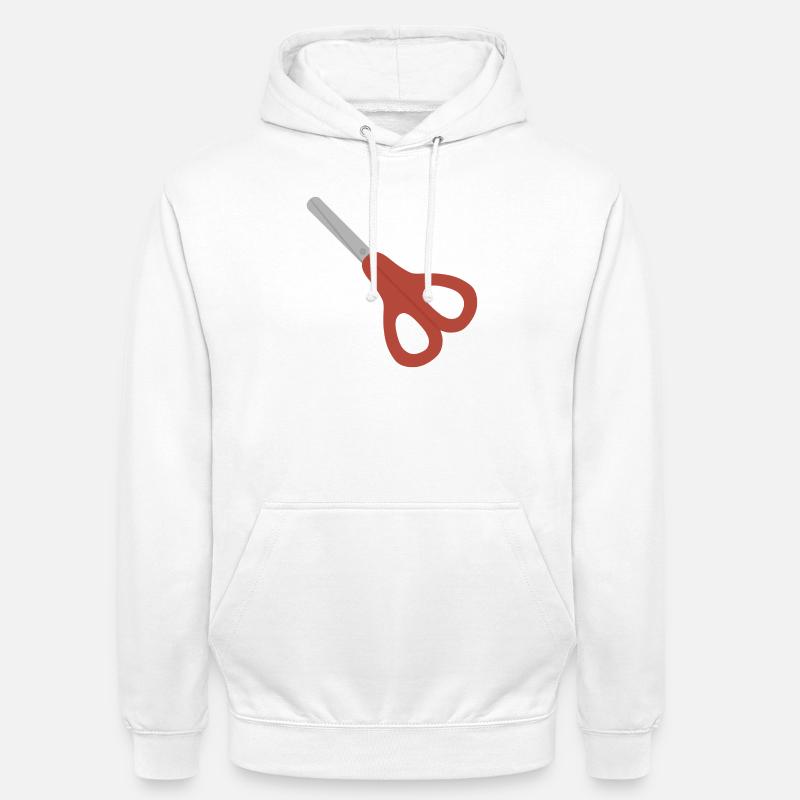 Red Scissors Icon - Unisex Hoodie - white