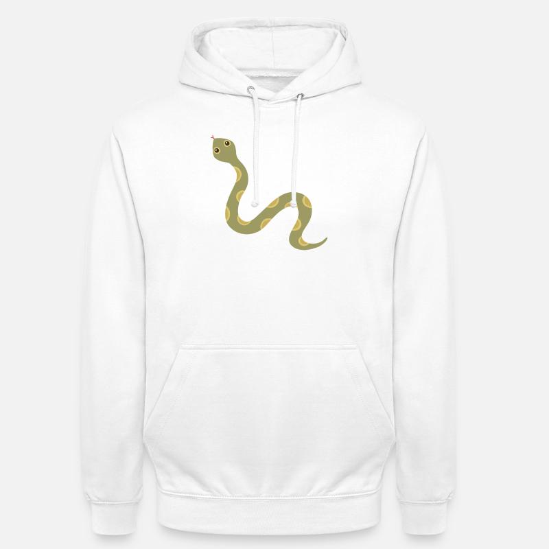 Illustration der olivgemusterten Schlange - Unisex Hoodie - Weiß