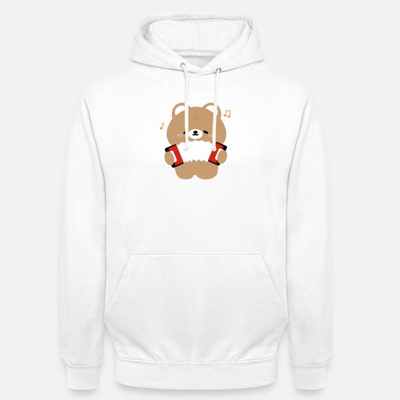 Accordéon Ours - Sweat-shirt à capuche unisexe - blanc