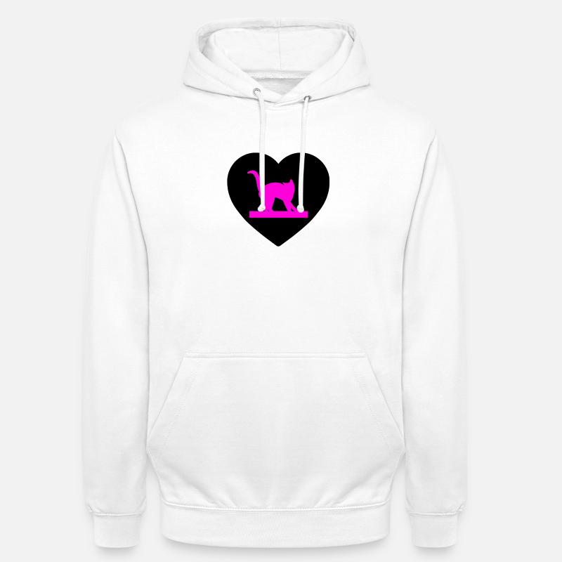 félin - Sweat-shirt à capuche unisexe - blanc