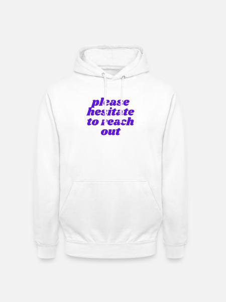 Merci d’hésiter à me contacter - Sweat-shirt à capuche unisexe - blanc