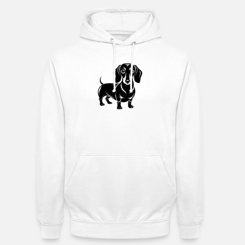 Teckel - Sweat-shirt à capuche unisexe - blanc