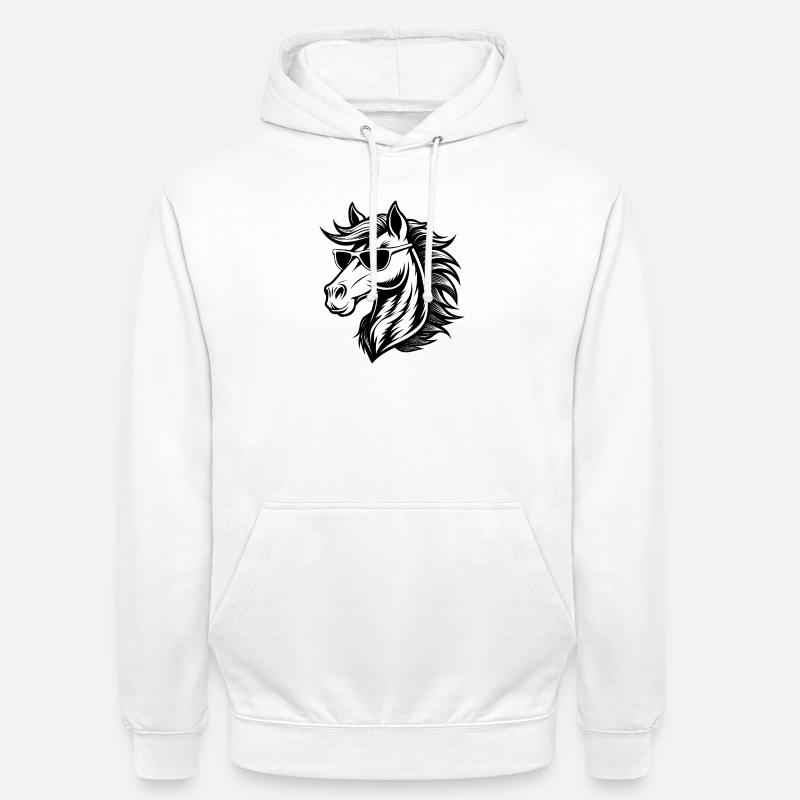 Tête de cheval cool - Sweat-shirt à capuche unisexe - blanc