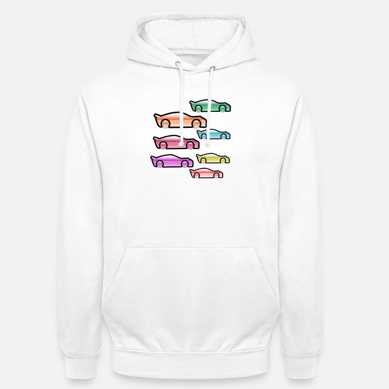 Automobiles - Sweat-shirt à capuche unisexe - blanc
