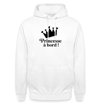 Sticker Autocollant pour Voiture princesse à Bord - Sweat-shirt à capuche unisexe - blanc - Devant - AI Model Male 185 dark (185cm) & AI Model Female 172 dark (172cm)
