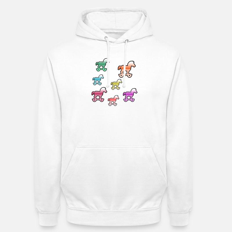 Chevaux - Sweat-shirt à capuche unisexe - blanc