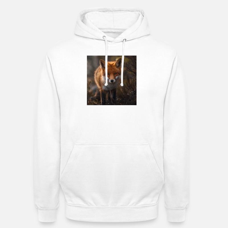 Fuchs in einer Waldlichtung - Unisex Hoodie - Weiß