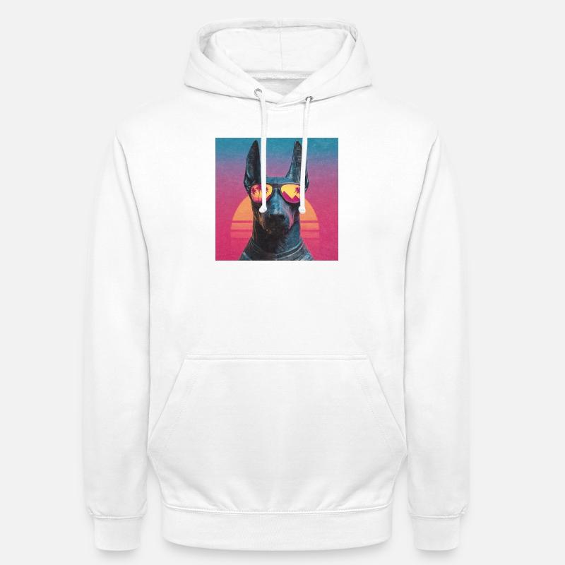 Anubis Synthwave - God on Vacation - Unisex Hoodie - white