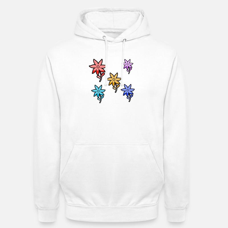 Fleur - Sweat-shirt à capuche unisexe - blanc