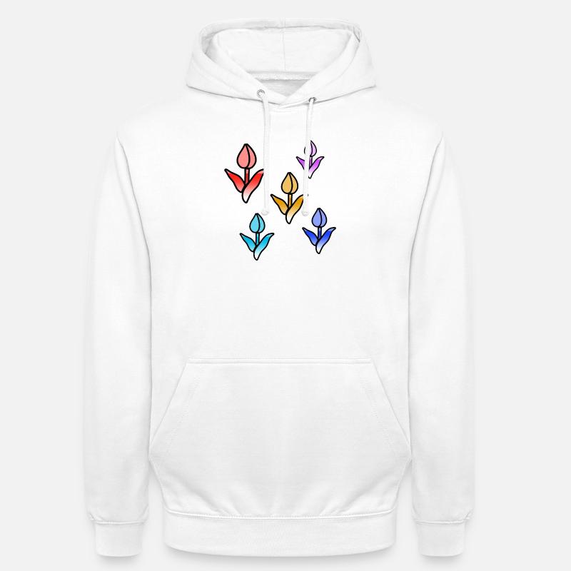 Fleur - Sweat-shirt à capuche unisexe - blanc