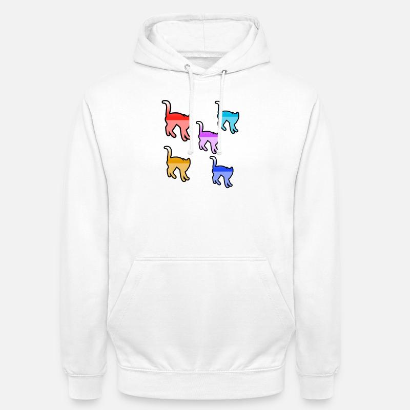 félin - Sweat-shirt à capuche unisexe - blanc