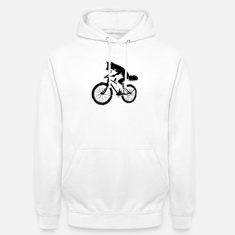 Funny Bicycle Fox - Unisex Hoodie - white