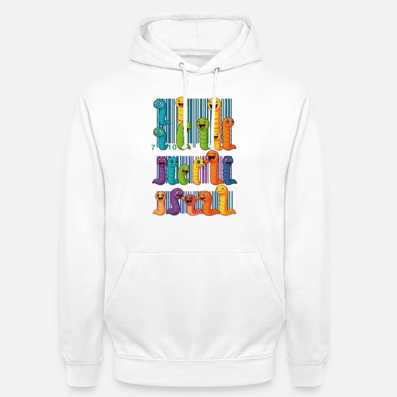 Bunte Wurm-Barcode-Kollektion - Unisex Hoodie - Weiß