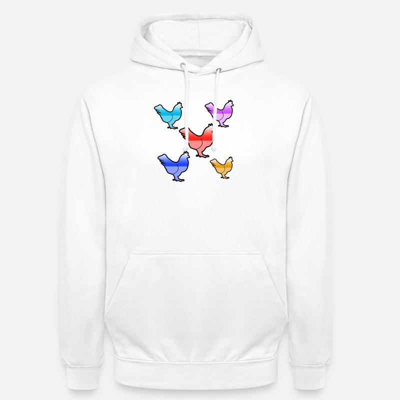 Poulets - Sweat-shirt à capuche unisexe - blanc