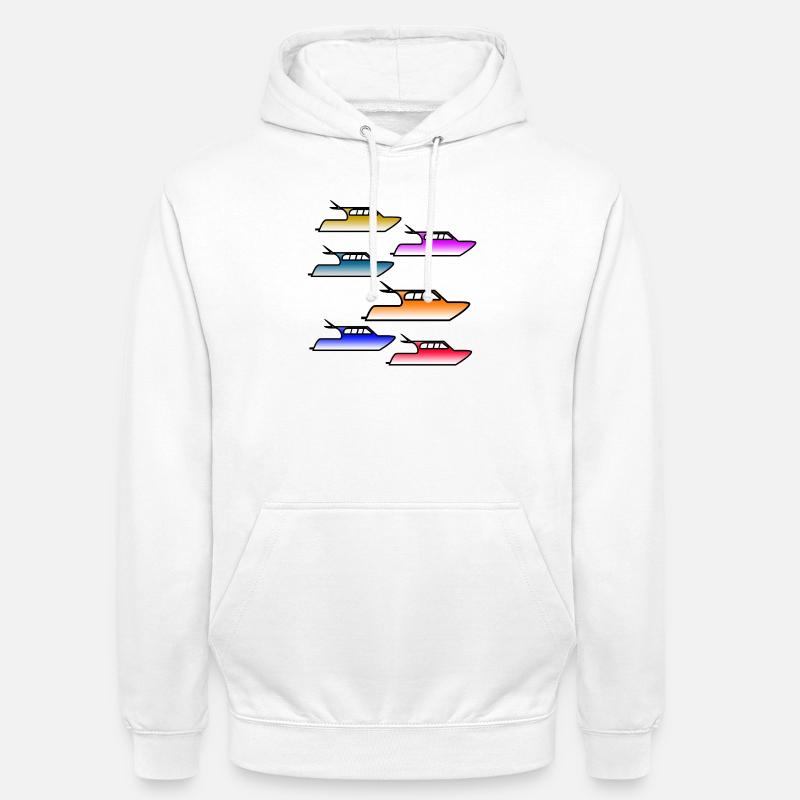 Bateaux à moteur - Sweat-shirt à capuche unisexe - blanc
