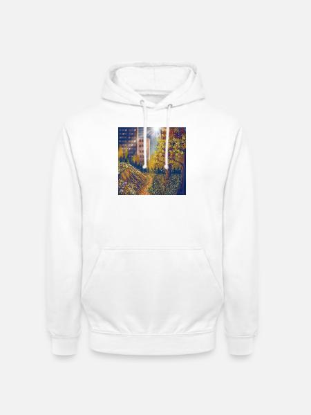 Autumn route between city and park - Unisex Hoodie - white