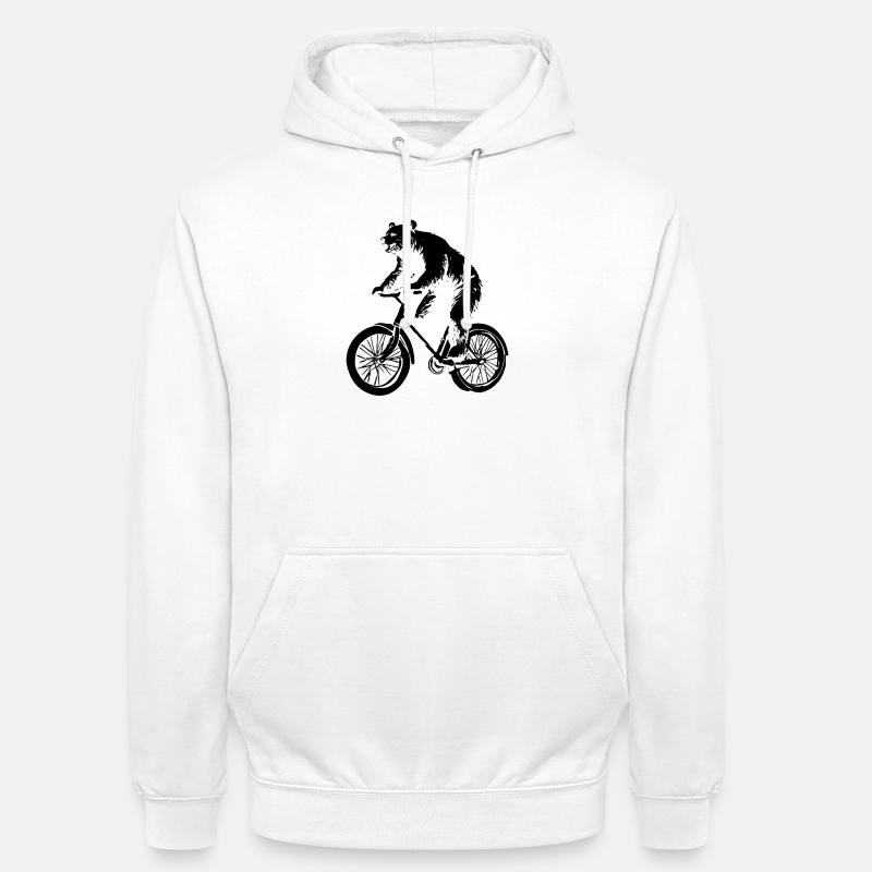 Ours de vélo - Sweat-shirt à capuche unisexe - blanc