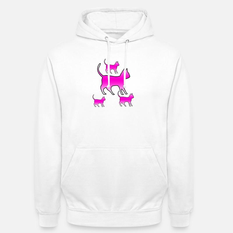 félin - Sweat-shirt à capuche unisexe - blanc