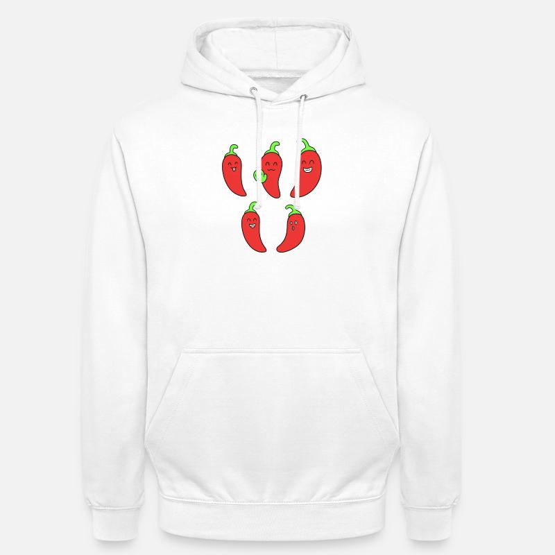 Drôle de tête de chili - Sweat-shirt à capuche unisexe - blanc