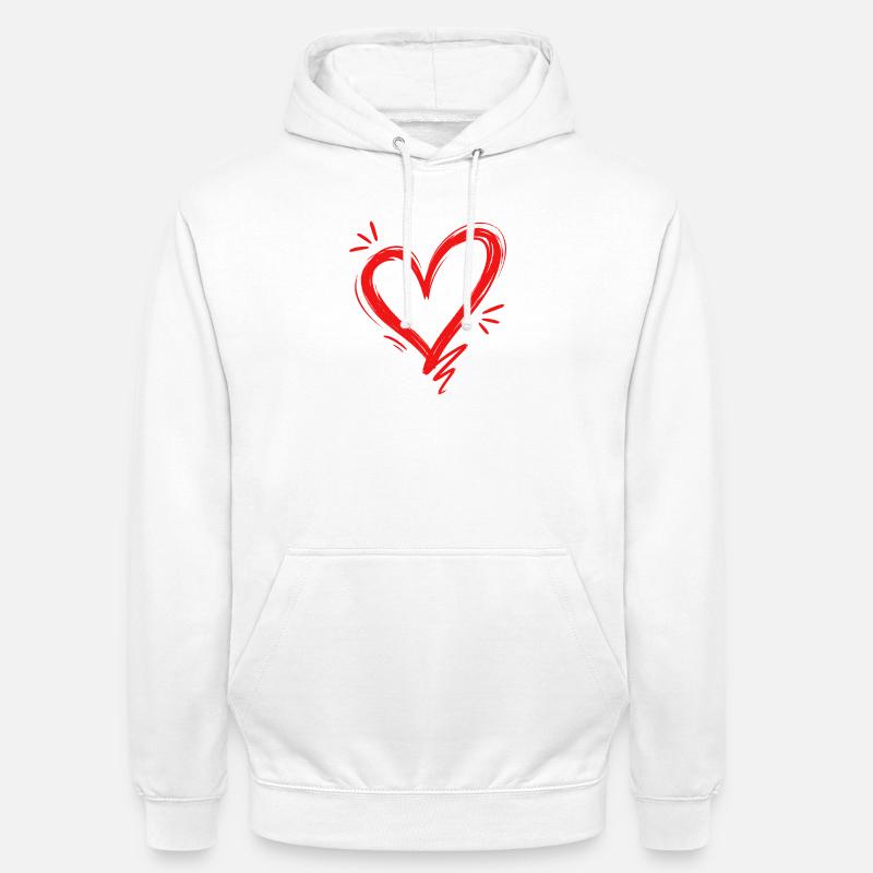Cœur - Sweat-shirt à capuche unisexe - blanc