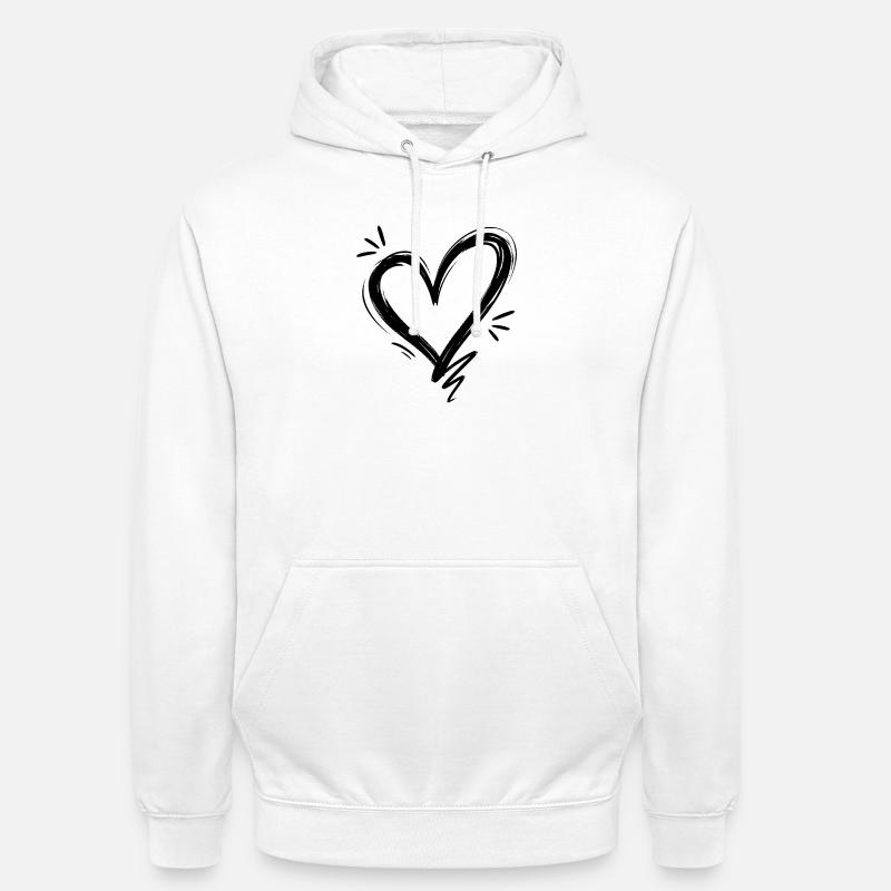 Cœur - Sweat-shirt à capuche unisexe - blanc