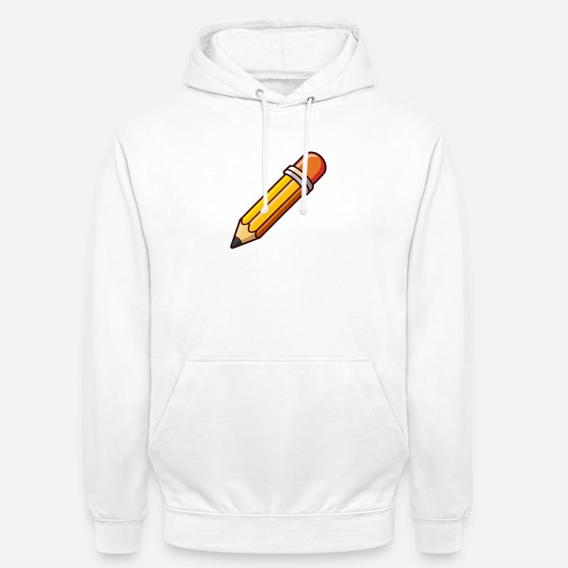 Clipart de dessin animé au crayon - Sweat-shirt à capuche unisexe - blanc