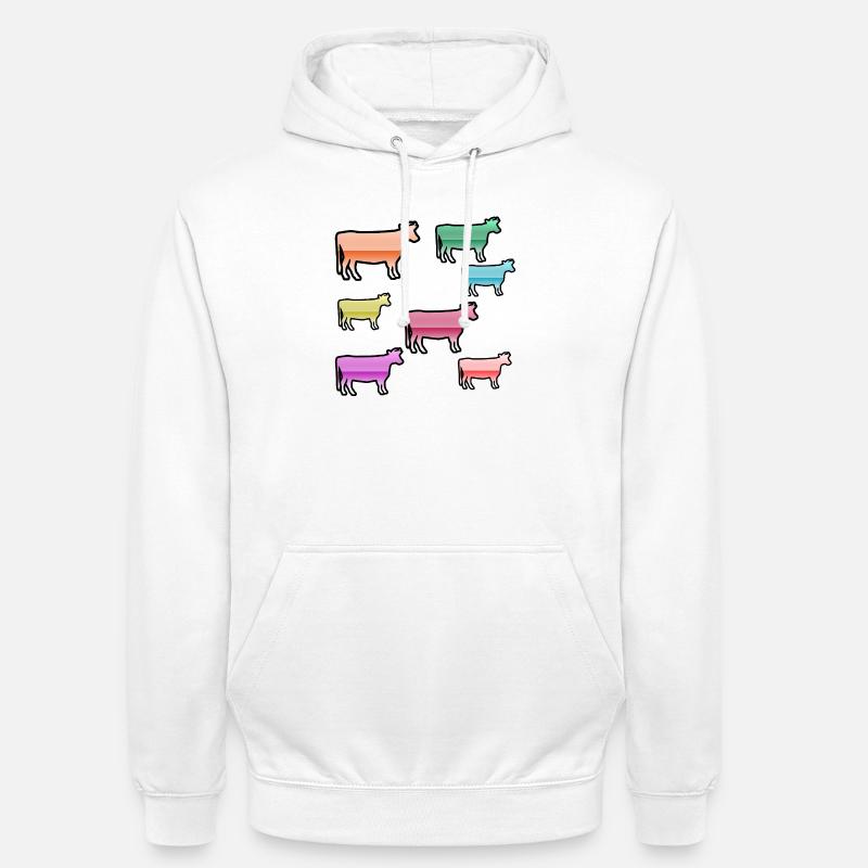 Vaches - Sweat-shirt à capuche unisexe - blanc
