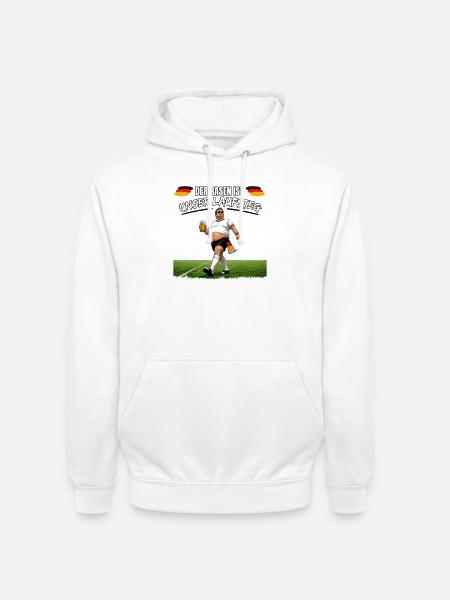 Deutscher Fußballfan mit Bier - Unisex Hoodie - Weiß