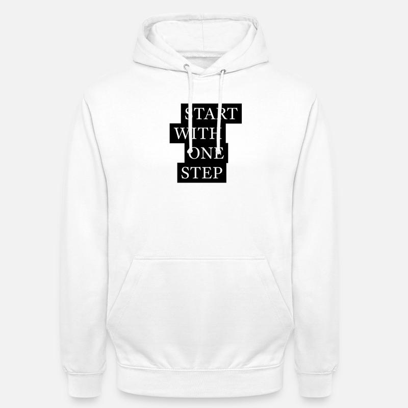 Start With One Step Motivation - Unisex Hoodie - Weiß